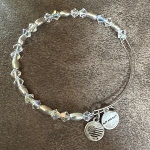 Alex and Ani Silver and Crystal Charm Bracelet